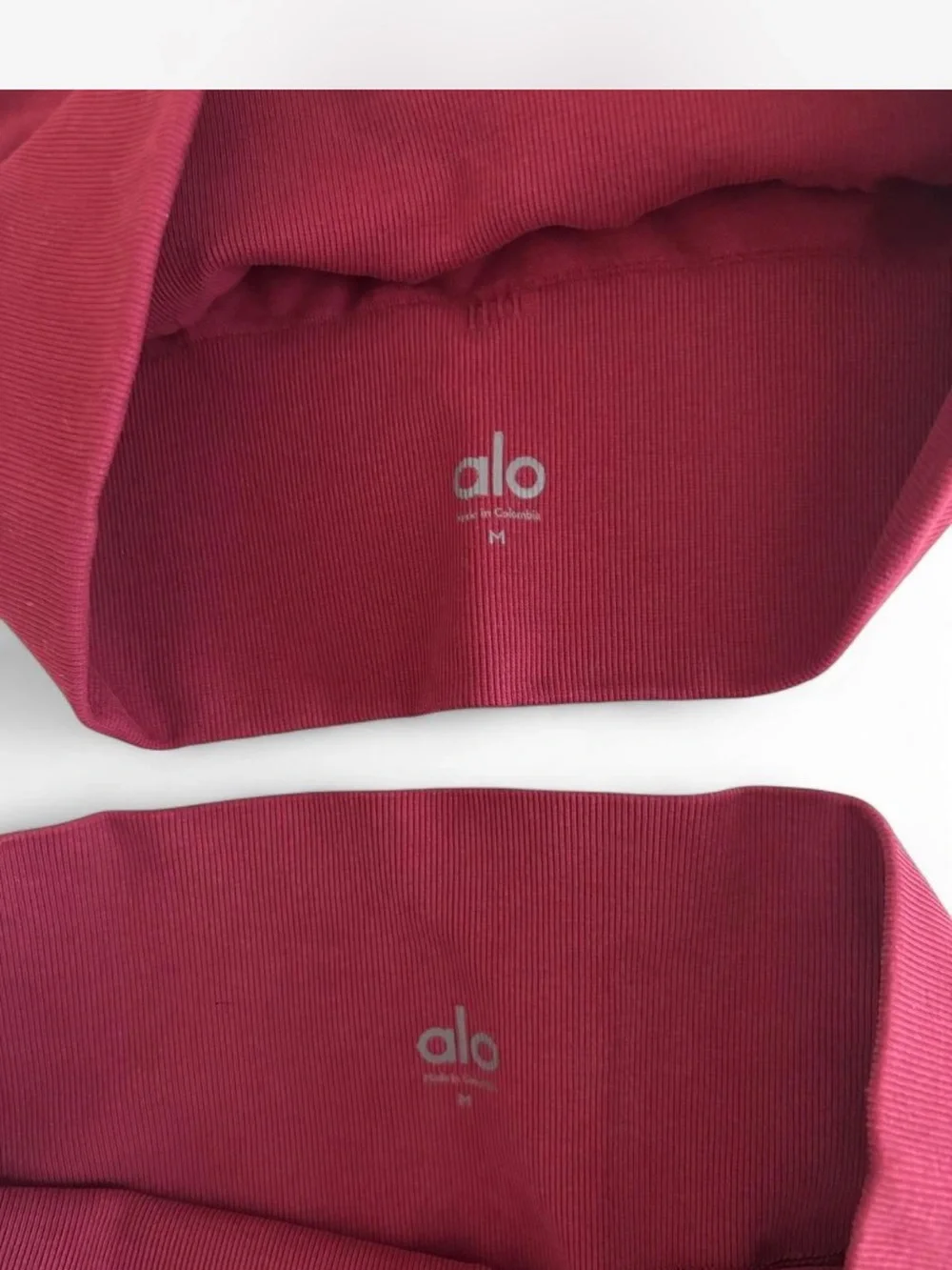 LIKE NEW ALO Yoga Burgundy Seamless Bra and Shorts